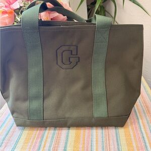 L.L. Bean Olive Green Canvas Tote NWOT